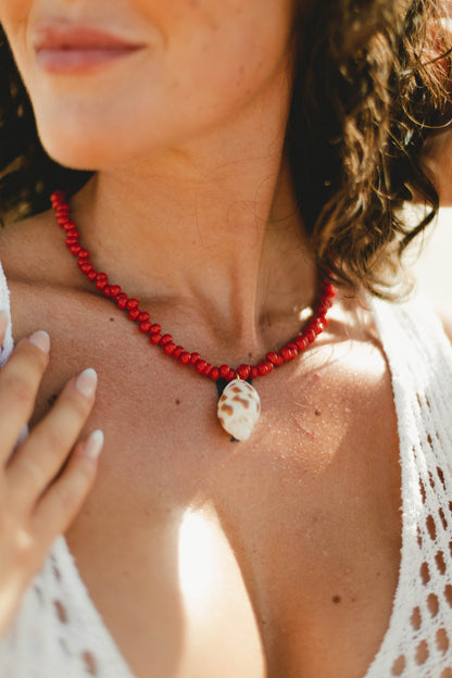 Collar caracola Rojo