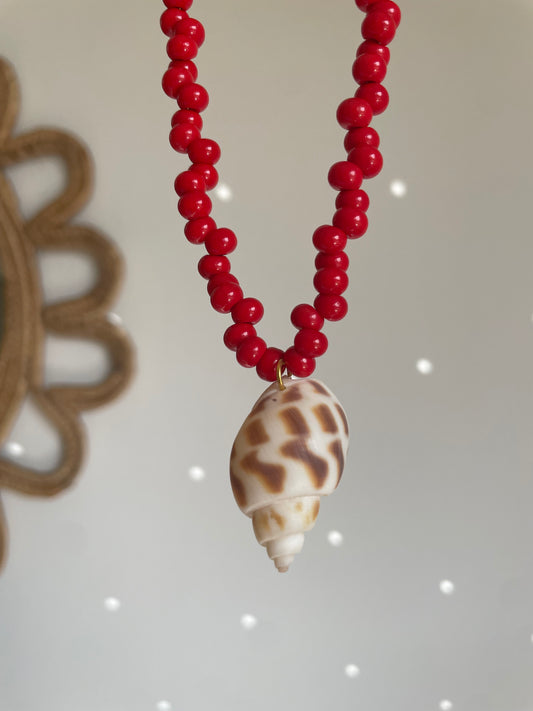 Collar caracola Rojo