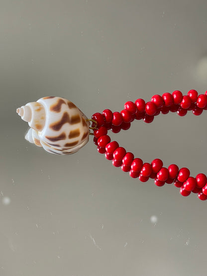 Collar caracola Rojo